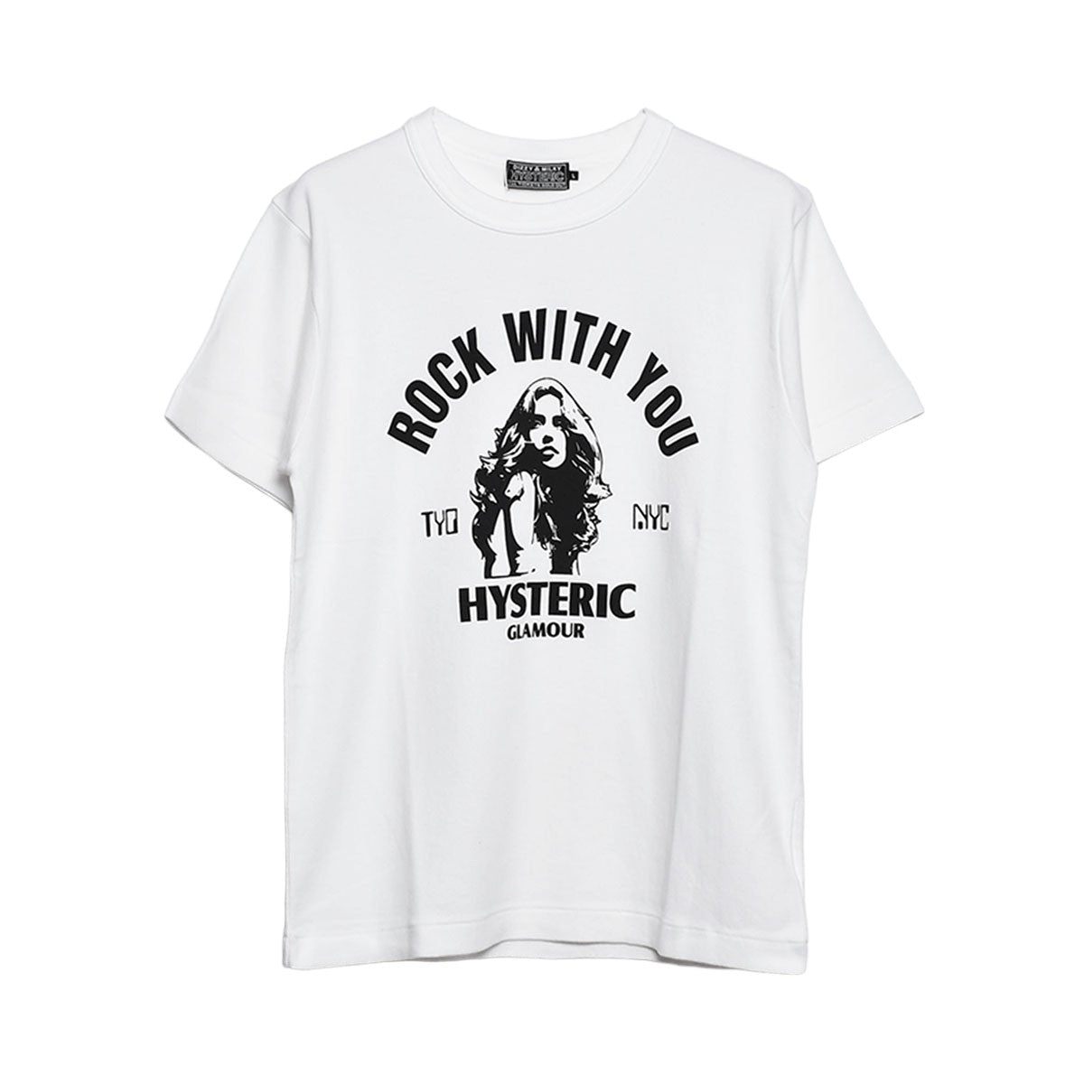 [HYSTERIC GLAMOUR]ROCK W YOU Tシャツ/WHITE(02241CT23)