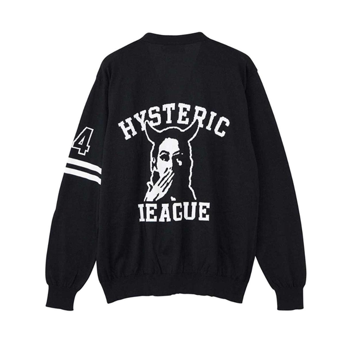 HYSTERIC GLAMOUR]HYSTERIC LEAGUEジャカード カーディガン/BLACK