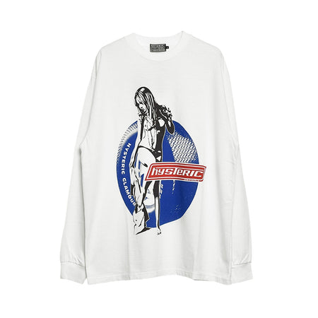 [HYSTERIC GLAMOUR]HYSTERIC MOTOR GIRL Tシャツ/WHITE(02243CL01)