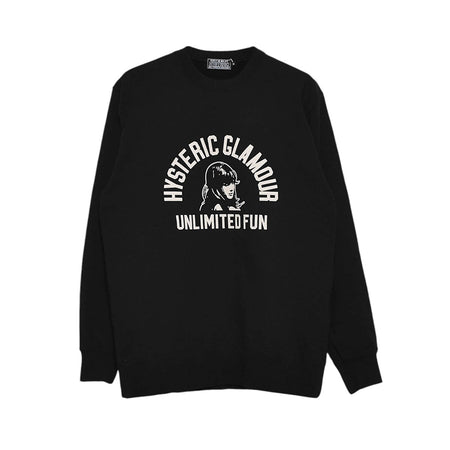 [HYSTERIC GLAMOUR]UNLIMITED FUN スウェット/BLACK(02243CS01)