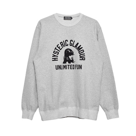 [HYSTERIC GLAMOUR]UNLIMITED FUN スウェット/GRAY(02243CS01)