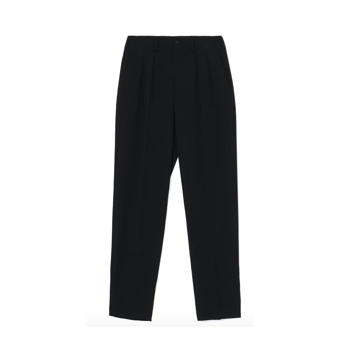 yohji yamamoto]WOOL GABARDINE DOUBLE PLEATED PANTS/BLACK(HJ-P83