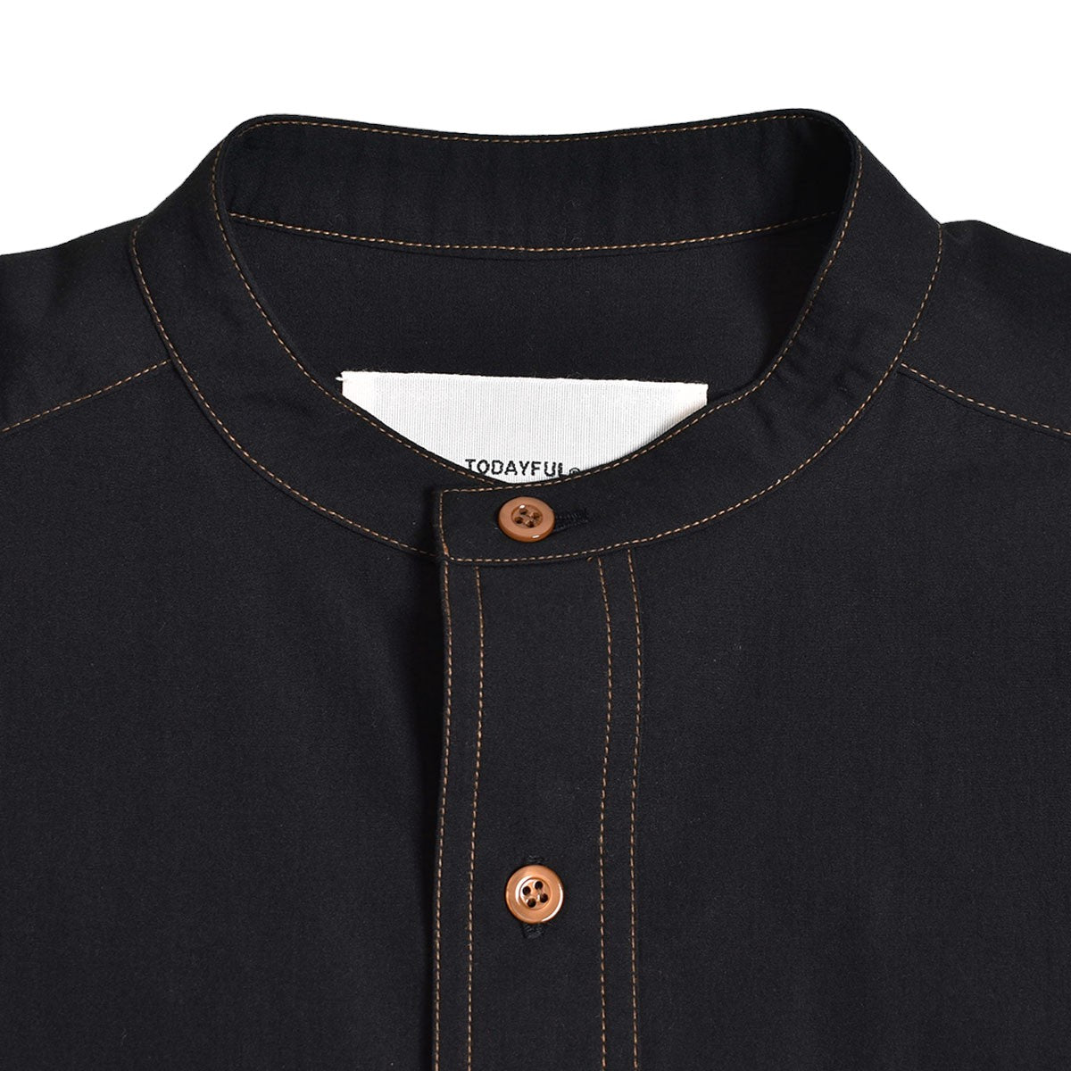 TODAYFUL]Standcollar Cotton Shirts/BLACK(12410407) – R&Co.