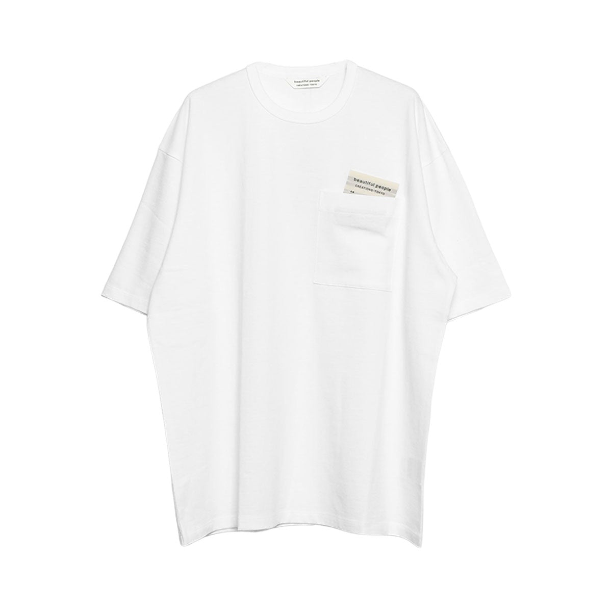 [beautiful people]raffy premium jersey big QOLtag T-shirt/OFF  WHITE(1415310412)
