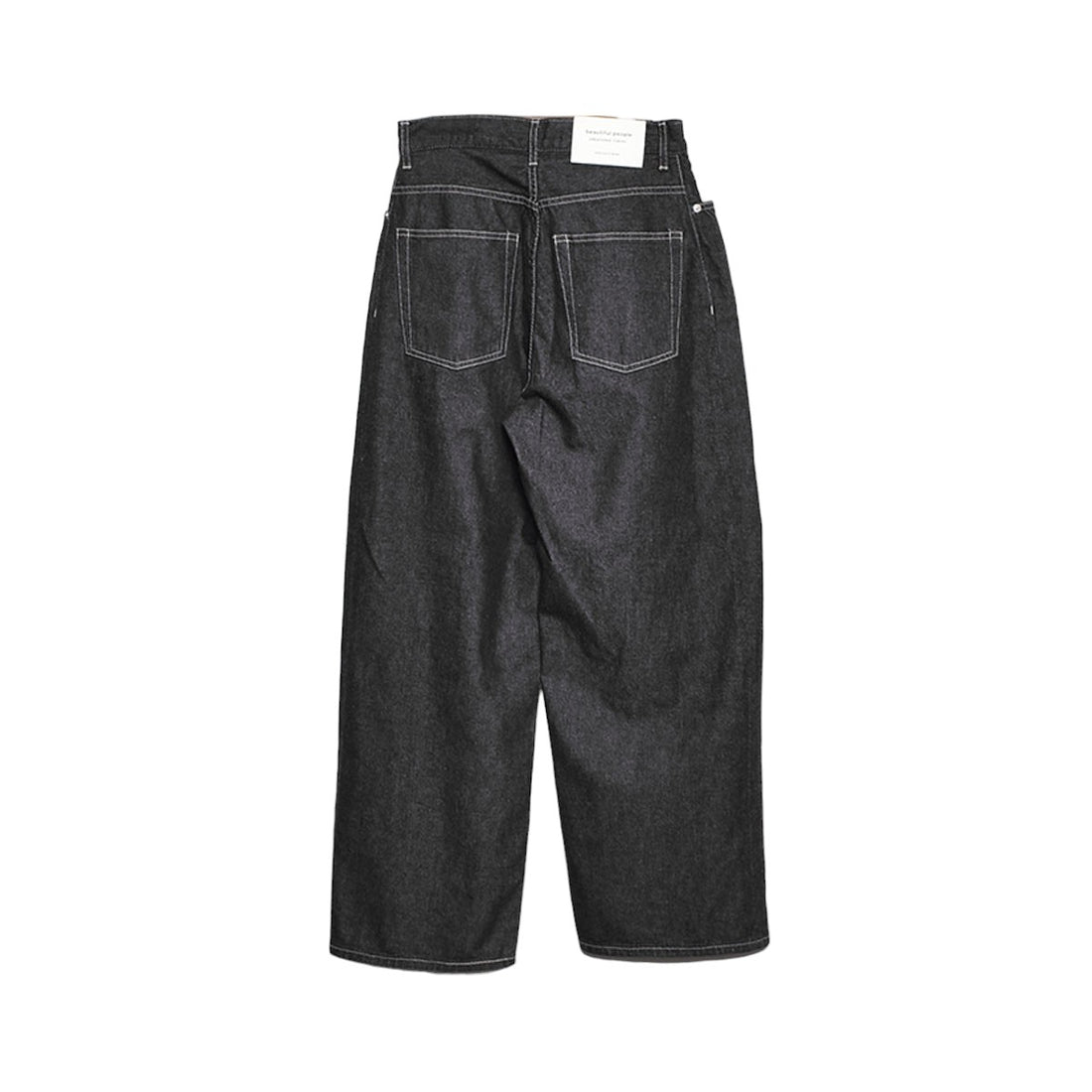 [beautiful people]left hand twill wide 3sides denim pants/BLACK(1445105023)