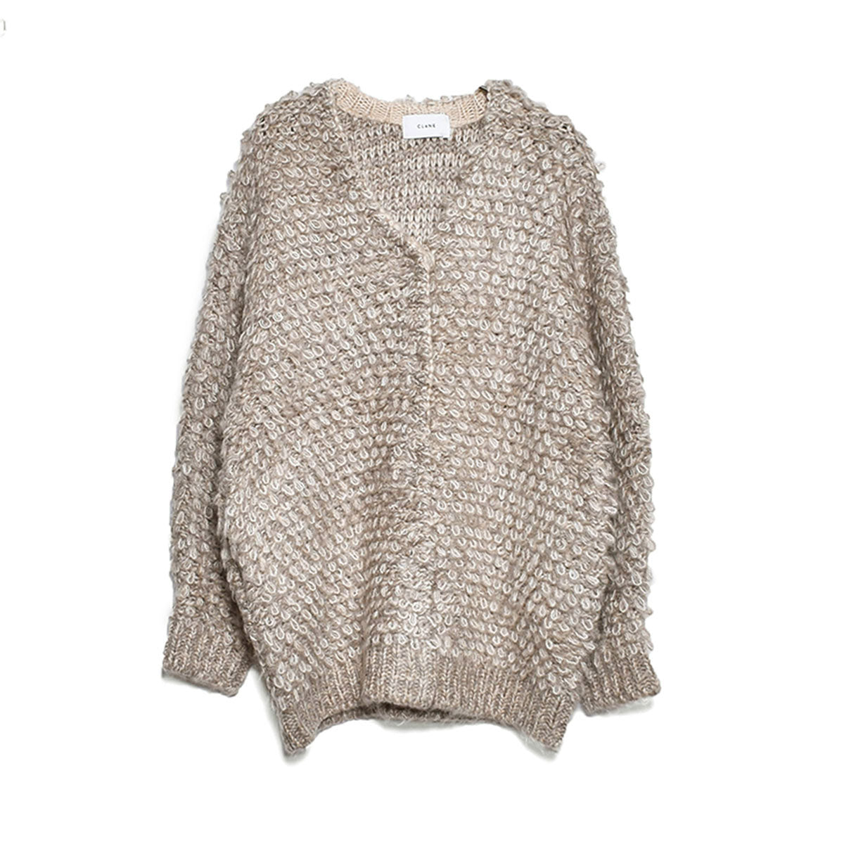 CLANE MIX LOOP MOHAIR KNIT CARDIGAN-