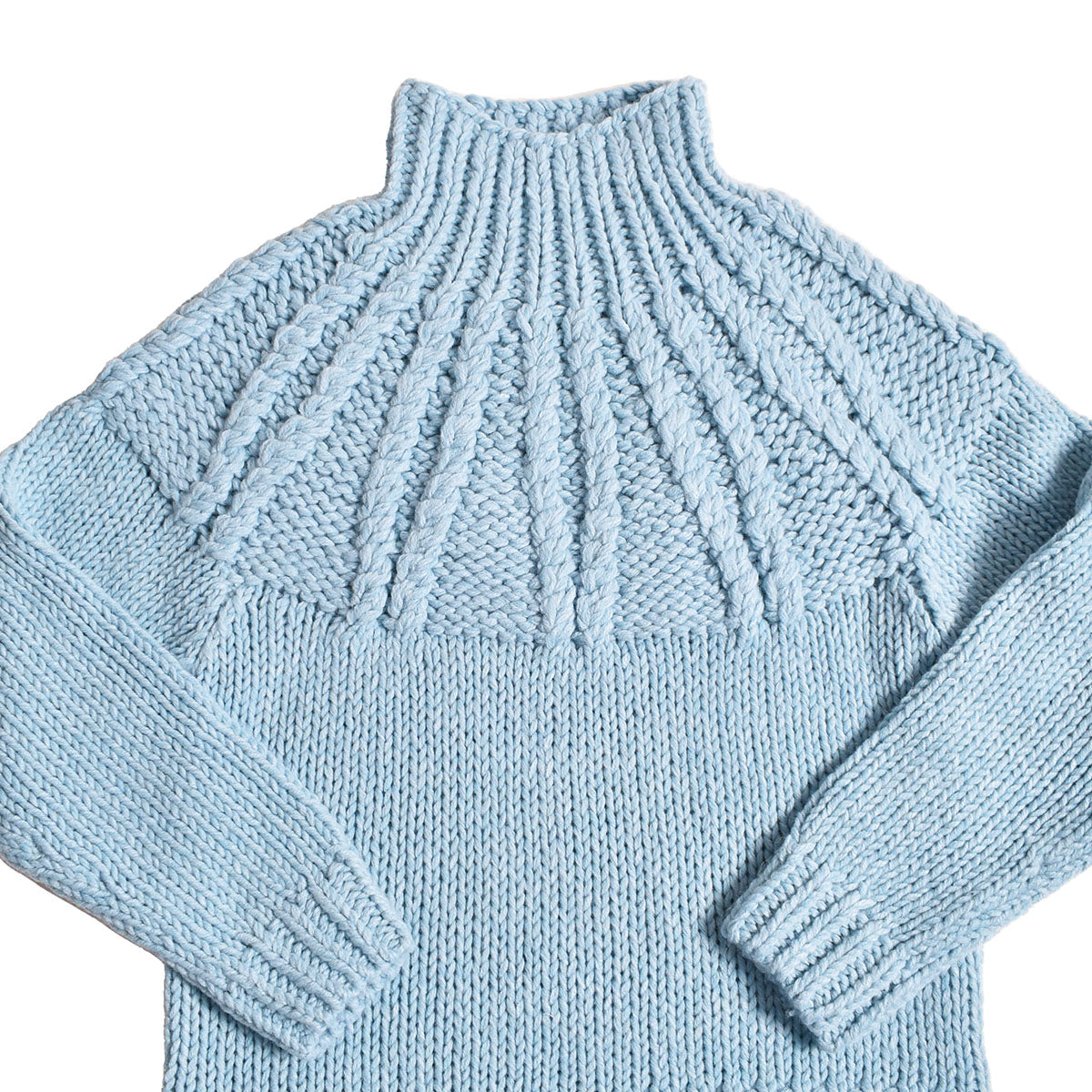 CLANE]CHUNKY CABLE HAND KNIT TOPS/BLUE(15106-2312) – R&Co.