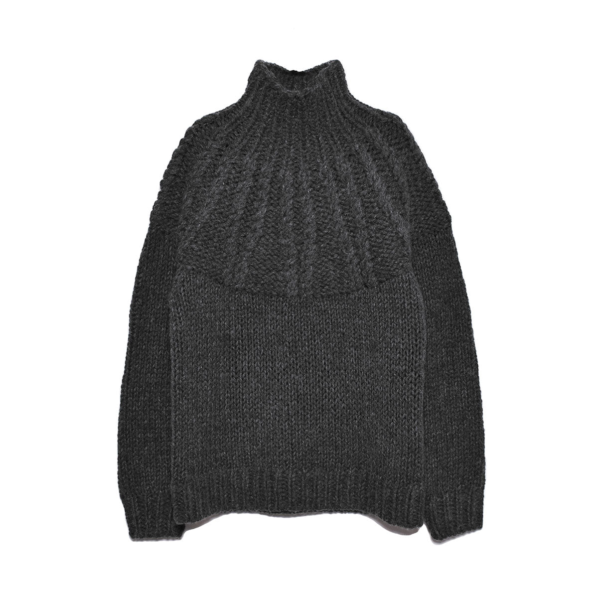 CLANE]CHUNKY CABLE HAND KNIT TOPS/GRAY(15106-2312) – R&Co.