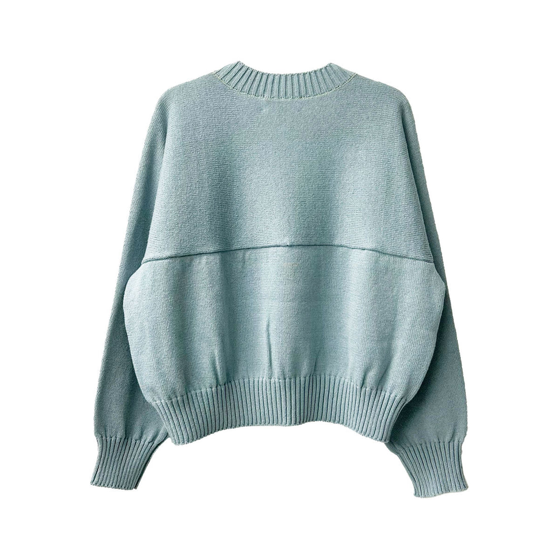 [beautiful people]fluffed cotton knitting pullover/BLUE GRAY(1525210001)