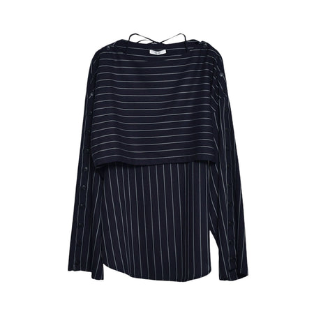 [CLANE]ARRANGE STRIPE TOPS/NAVY(17122-4092)