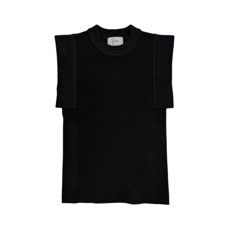 [CLANE]SQUARE SLEEVE KNIT TOPS/BLACK(18106-2252)