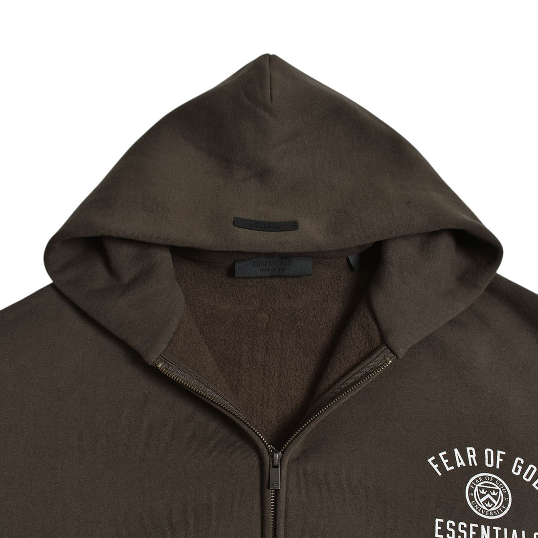 [ESSENTIALS]HEAVY FLEECE FULLZIP HOODIE/BROWN(192HO246245F)