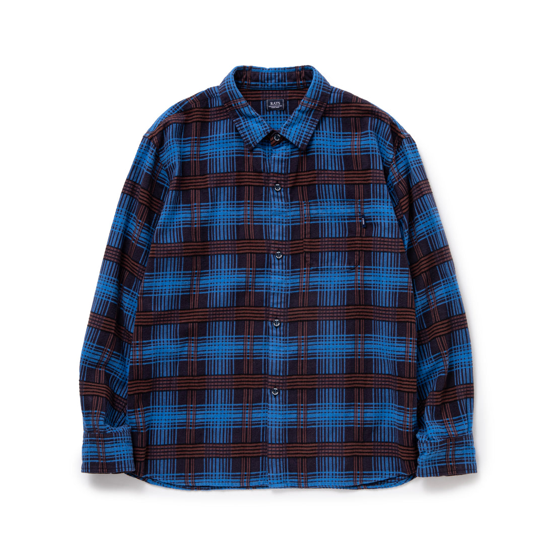 [RATS]C/R FLANNEL SAX BLUE CHECK SHIRT/BLUE