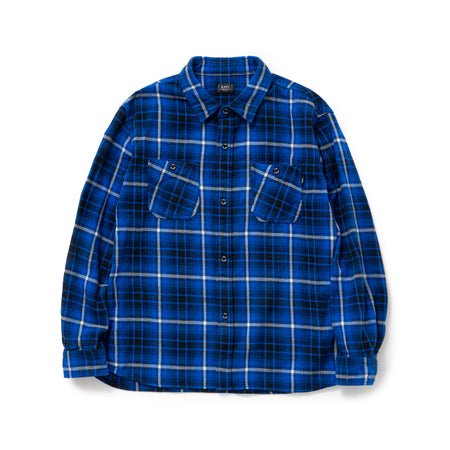 [RATS]COTTON FLANNEL BLUE CHECK SHIRT/BLUE CHECK