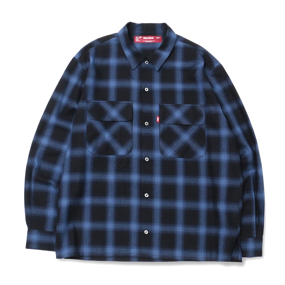 HIDE AND SEEK]Ombre Check L/S Shirt(23aw)/ BLUE – R&Co.