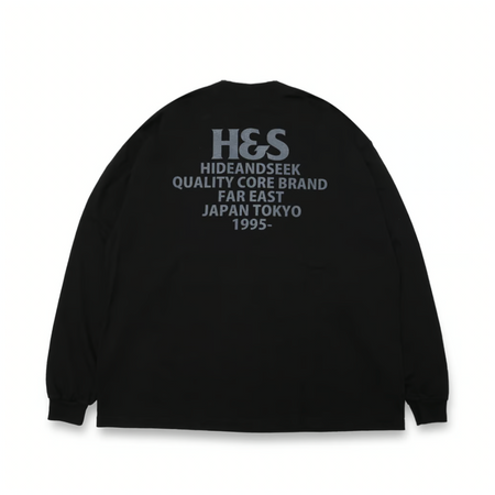 [HIDE AND SEEK]H&S Logo L/S Tee(24aw) BigSilhouette/ BLACK