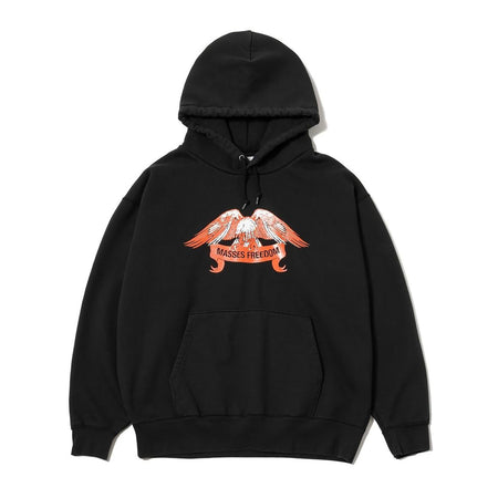 [MASSES]SWEAT HOODED FREEDOM WASH/BLACK