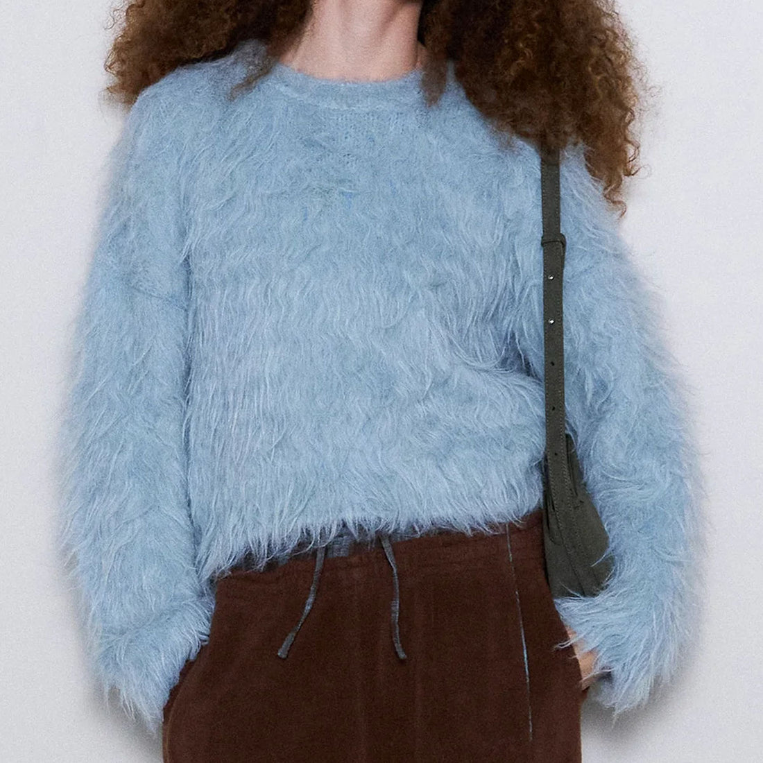 [MAISON SPECIAL]Fluffy Shaggy Knit Pullover/BLUE(21242365702)