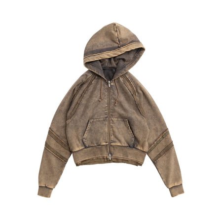 [MAISON SPECIAL]Crush Processing Short Length Hoodie/BROWN(21242415322)