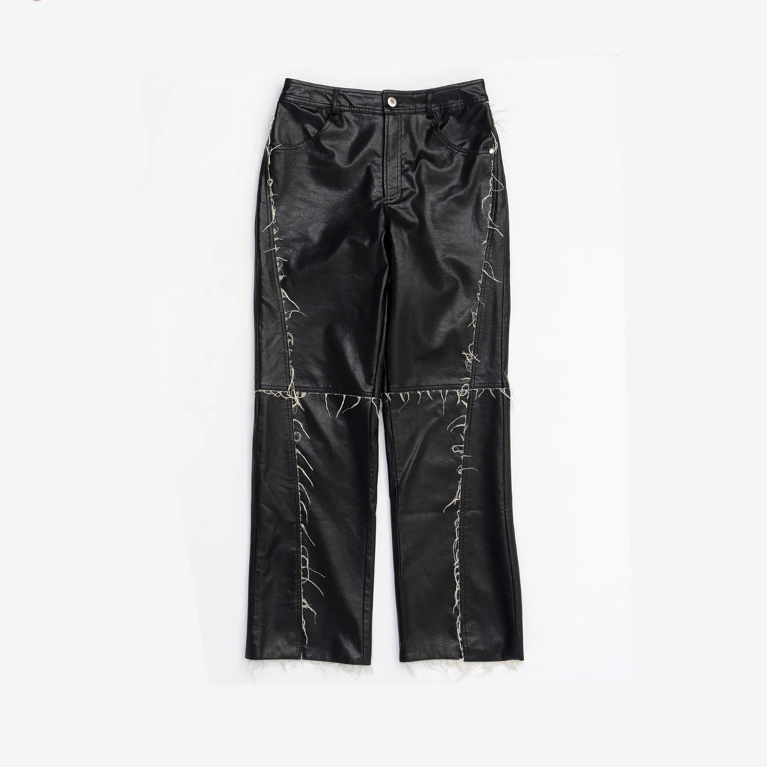 [MAISON SPECIAL]Vegan Leather Cut Off Pants/BLACK(21242465201)