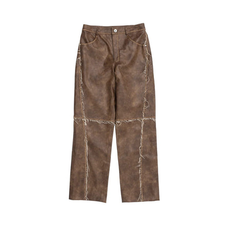 [MAISON SPECIAL]Vegan Leather Cut Off Pants/BROWN(21242465201)