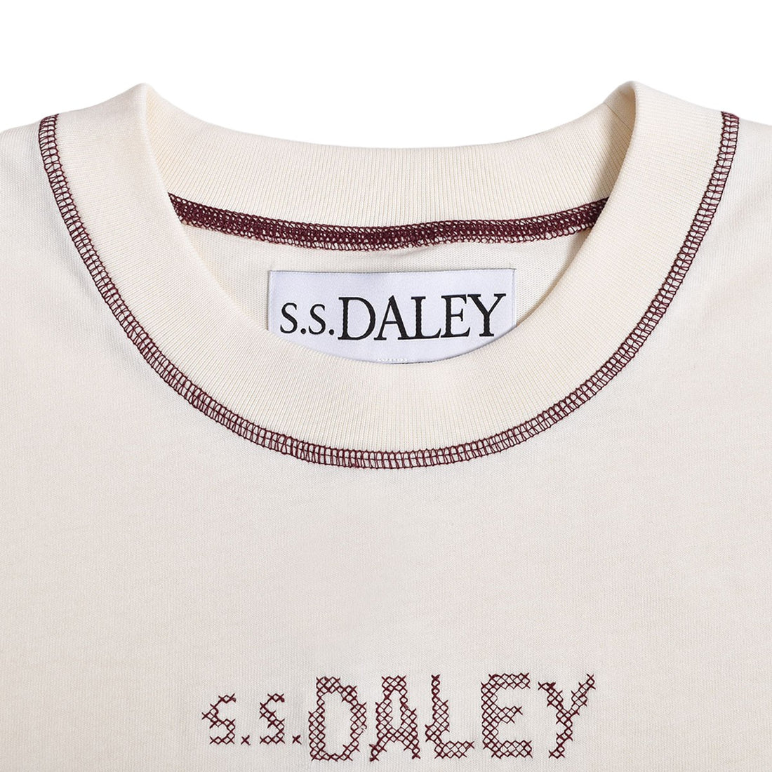 [S.S. Daley]Cross Stitch Dog TEE/ECRU(2402168)