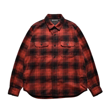 [MINEDENIM]Distortion Ombre Check Flannel Over SH/RPT(2410-5001)