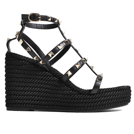 [VALENTINO GARAVANI]WEDGE ESPADRILLAS/BLACK(2W2S0F95BAE)