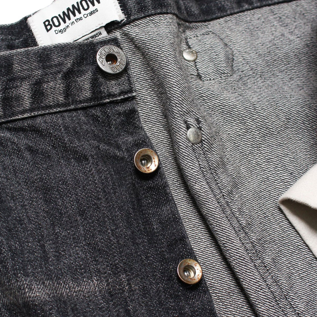 [BOWWOW]30S BLACK DENIM PANTS REPAIRED/BLACK(BW242-3BDPR)