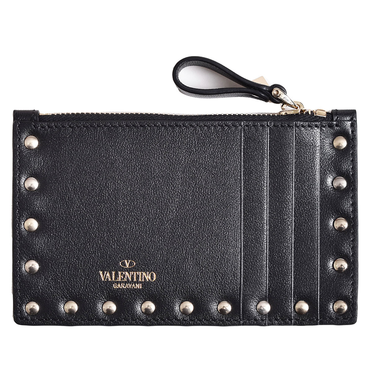 VALENTINO GARAVANI WOMENS COIN PURSE CARD CASE BLACK 3W2P0548BOL