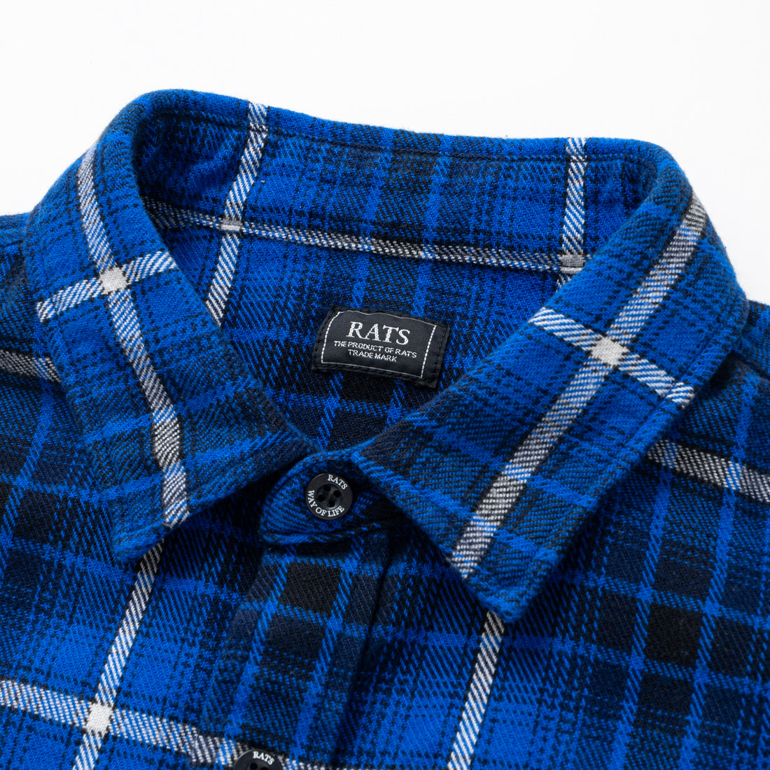 [RATS]COTTON FLANNEL BLUE CHECK SHIRT/BLUE CHECK