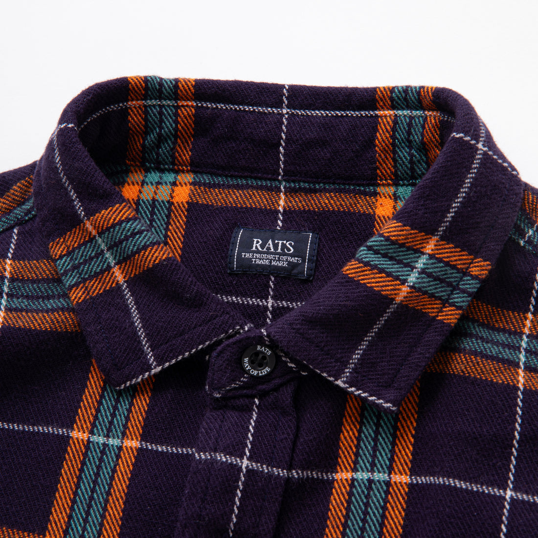 [RATS]COTTON FLANNEL NAVY CHECK SHIRT/NAVY CHECK