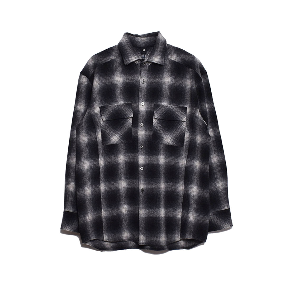 wjk]check oversize CPO shirt/BLACK(4882wo01c) – R&Co.