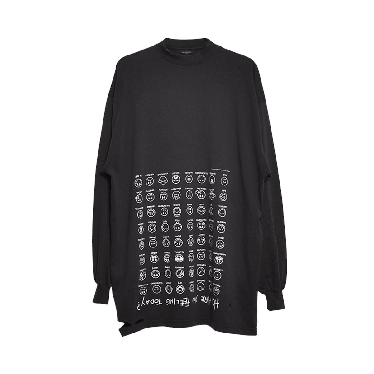 BALENCIAGA]L/S Large Fit T-Shirt/BLACK/WHITE(796917-TRVH7) – R&Co.