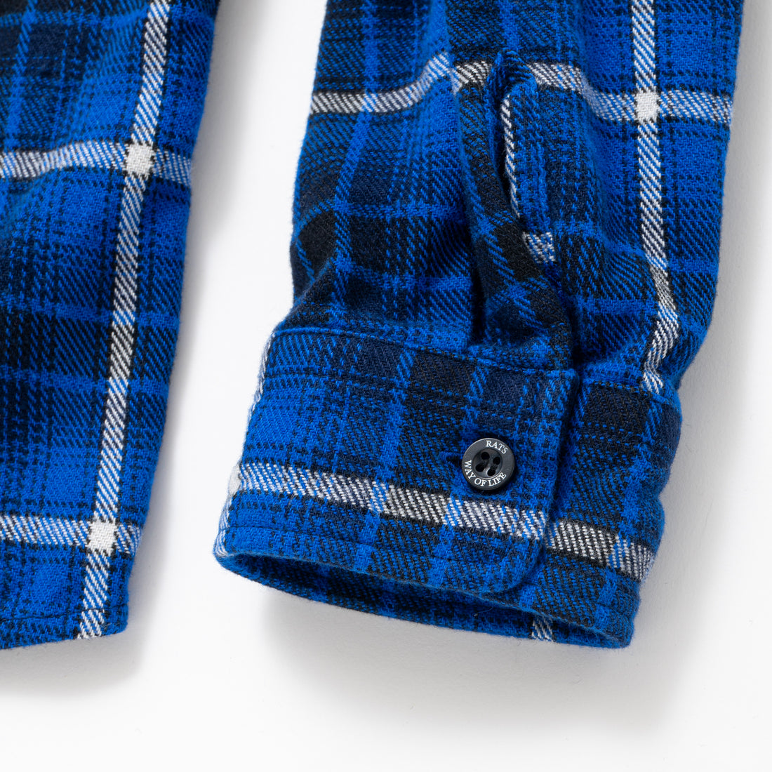 [RATS]COTTON FLANNEL BLUE CHECK SHIRT/BLUE CHECK