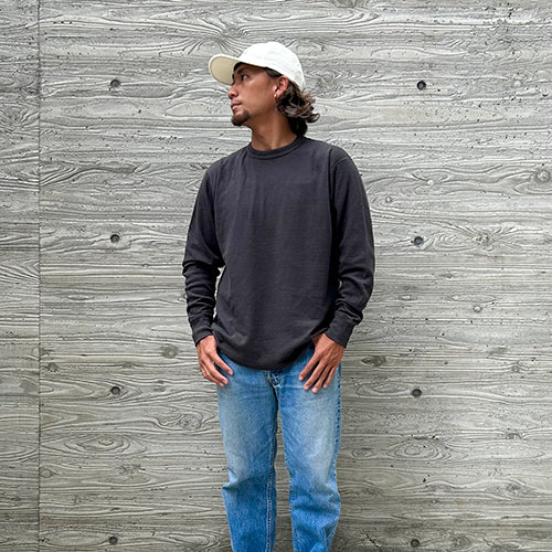 STANDARD CALIFORNIA]SD 2Layer Crew Long Sleeve T/BLACK(TSOLB130