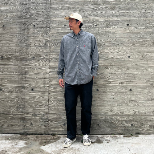 STANDARD CALIFORNIA]SD Denim Button-Down Shirt Vintage Wash/BLACK