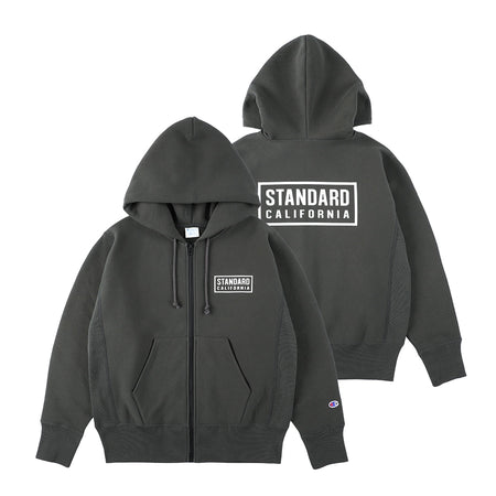 [STANDARD CALIFORNIA]Champion for SD Exclusive Zip Hood Sweat/CHARCOAL(SWOZB220)