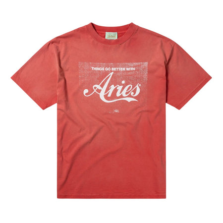 [Aries]Sunbleached Cola SS Tee/RED(AR62622)