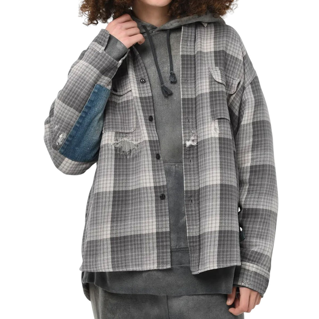 [BOWWOW]DELUXE FLANNEL SHIRTS REPAIRED/CHARCOAL(BW242-DFSR)