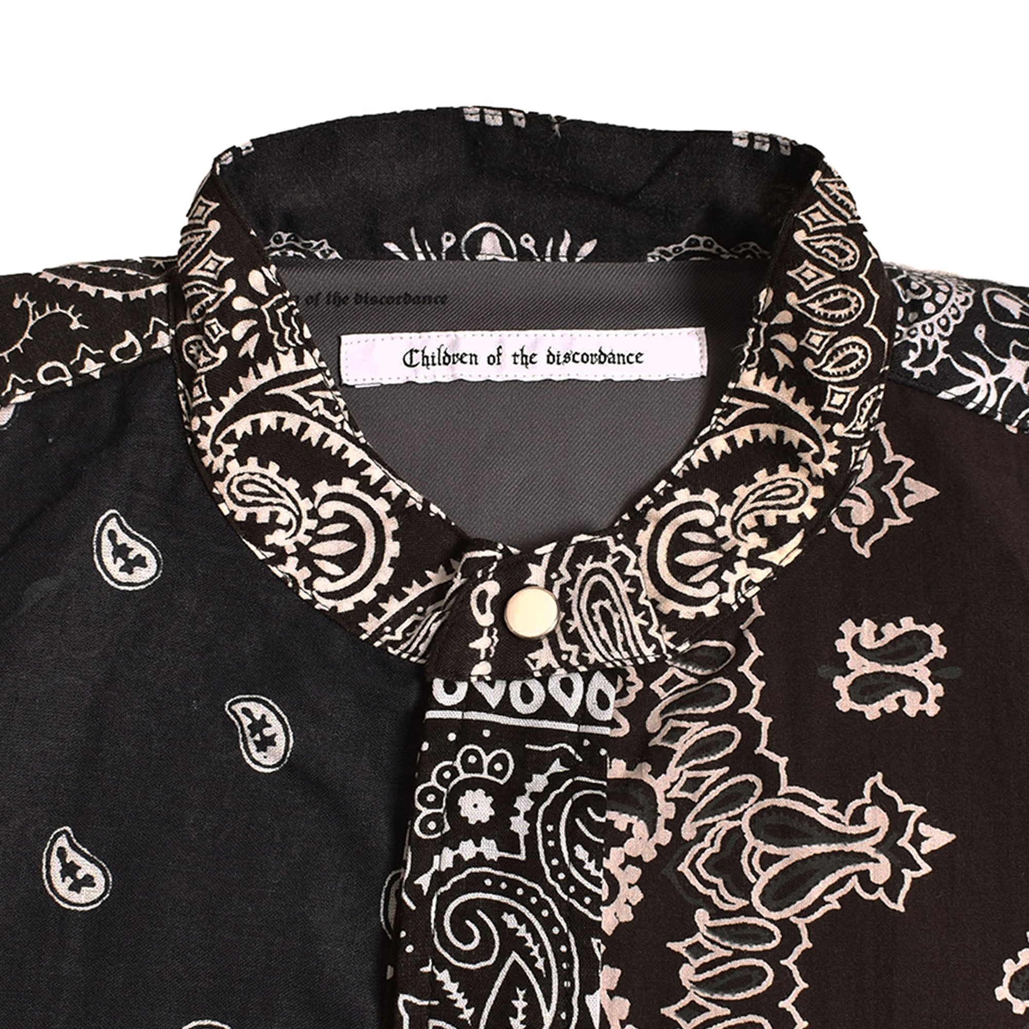 Children of the discordance]BANDANA PATCHWORK SHIRT LS/BLACK