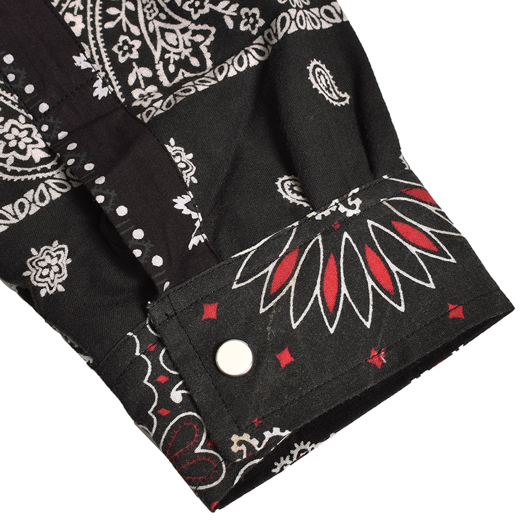 Children of the discordance]BANDANA PATCHWORK SHIRT LS/BLACK