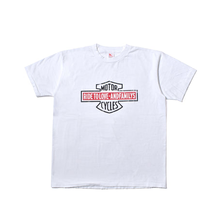 [ANDFAMILYS]DAMAGE BIG TEE - MOTORCYCLE -/WHITE