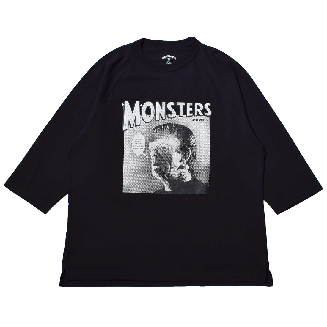 [ANDFAMILYS]×R&Co. H/S Raglan Tee... Monster/BLACK