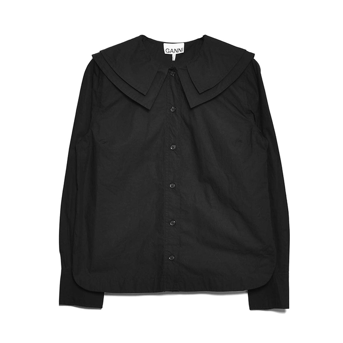 GANNI]Cotton Poplin Double-Collar Shirt/BLACK(F8262) – R&Co.