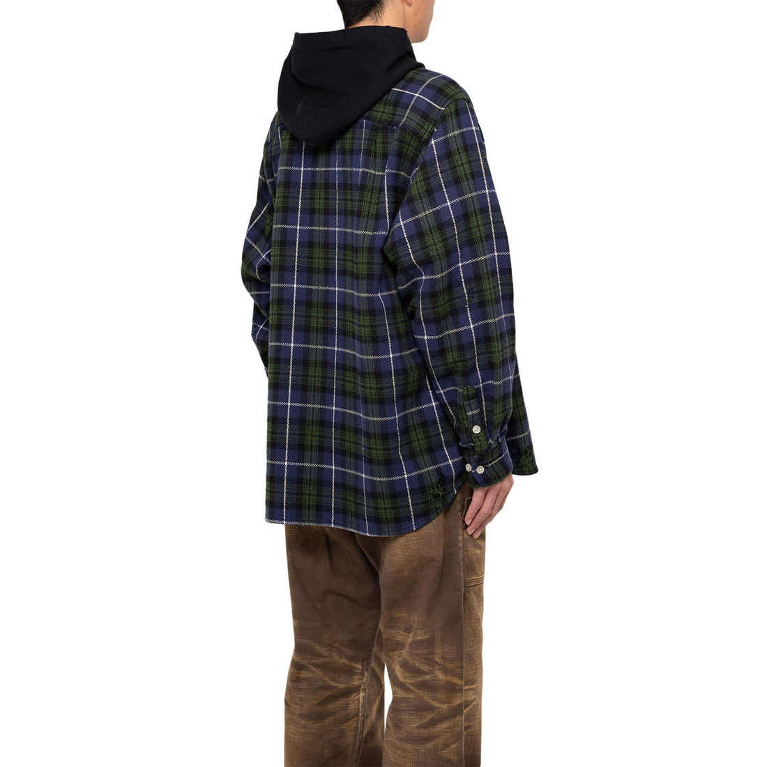 [KAMIYA]Hooded Check Shirt/BLACK(G13SH041)