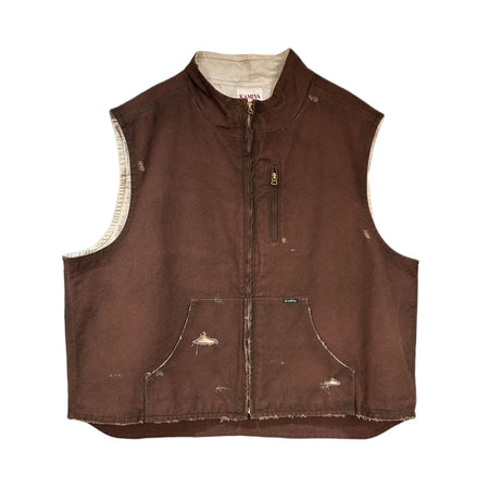 [KAMIYA]BORO Duck Vest/BROWN(G13VT025)