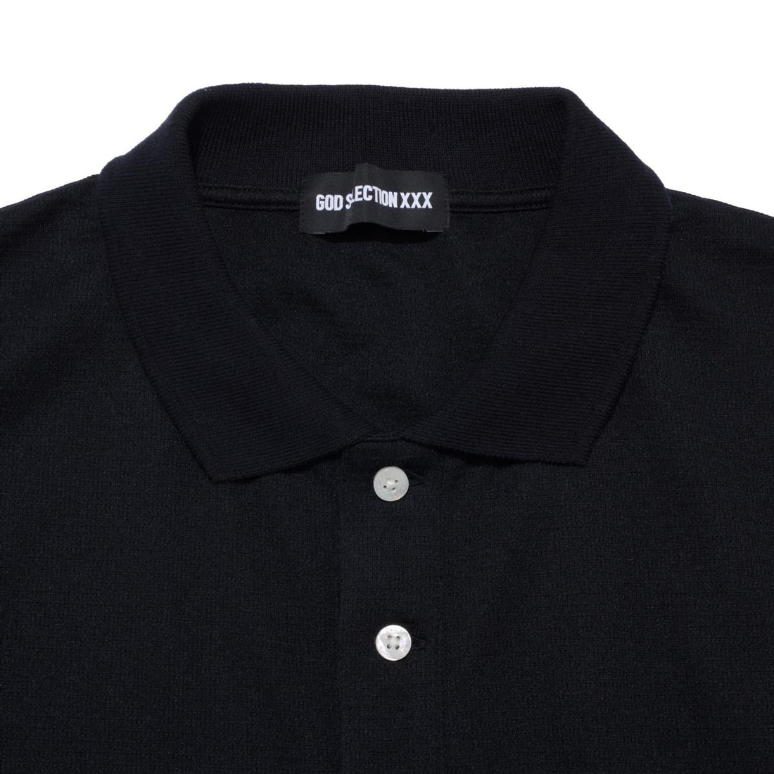 [GOD SELECTION XXX]LONG SLEEVE POLO SHIRT/BLACK(GX-S24-LPL-01)