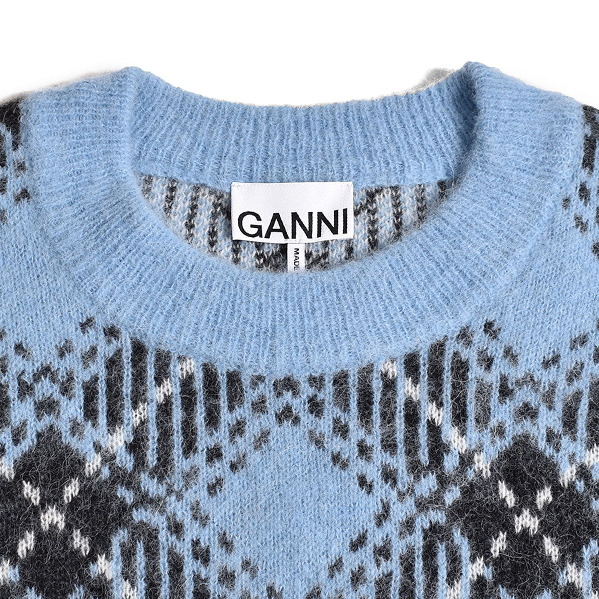 GANNI]Check Wool Oversized Pullover/LIGHT BLUE(K2034) – R&Co.