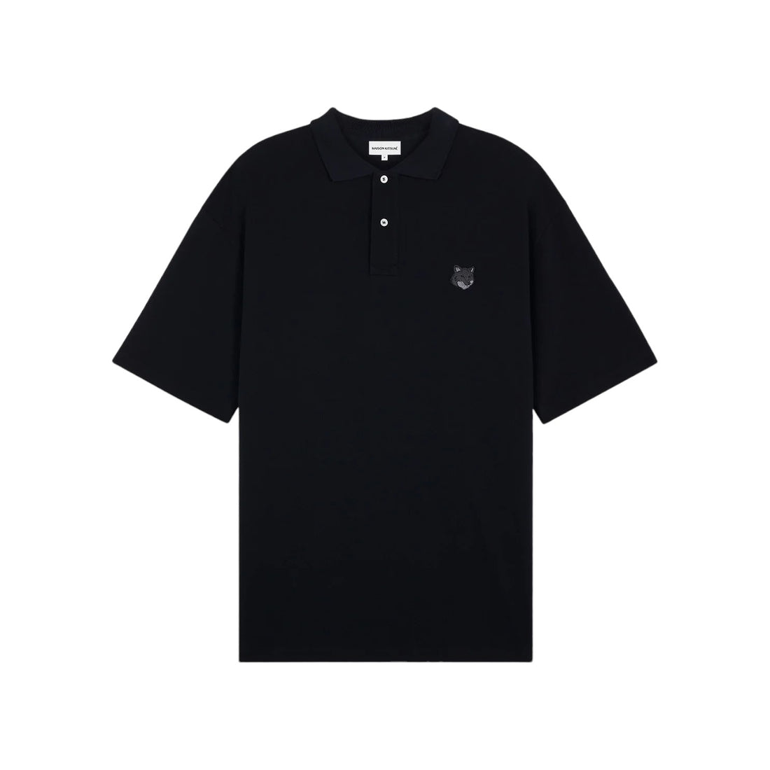 [MAISON KITSUNE]BOLD FOX HEAD PATCH OVERSIZE POLO/BLACK(MM00202KJ7010)